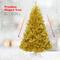 Costway 6ft. Unlit Champagne Gold Artificial Tinsel Christmas Tree with Foldable Stand